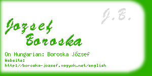 jozsef boroska business card